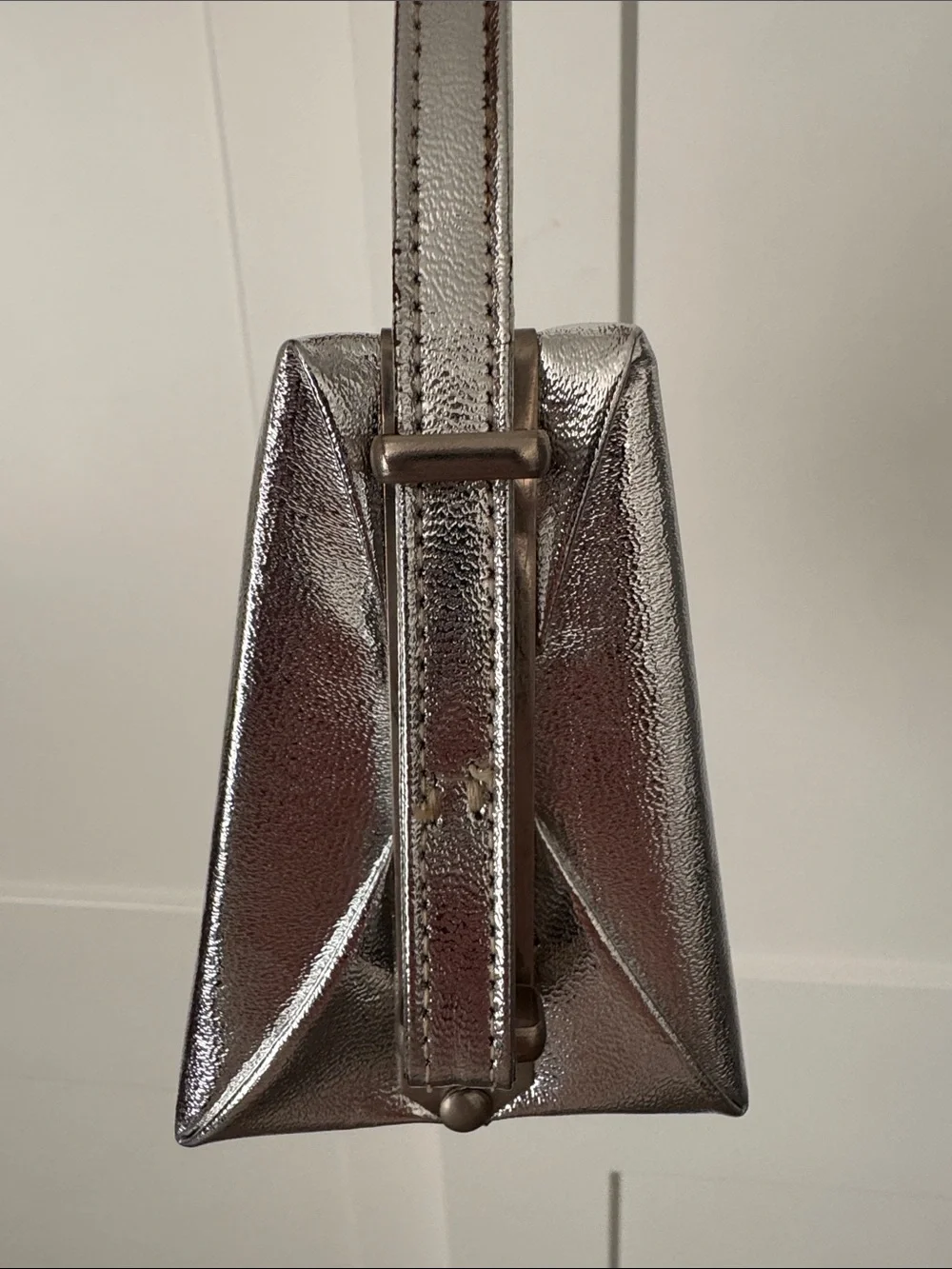 Vintage Metallic Silver Evening Top-Handle Bag - Picture 5 of 10